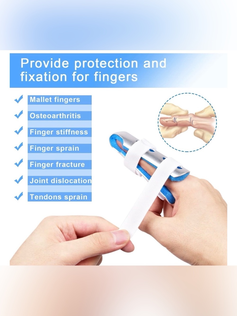 2 Splints Finger Injury Kit - Picture 2 of 3